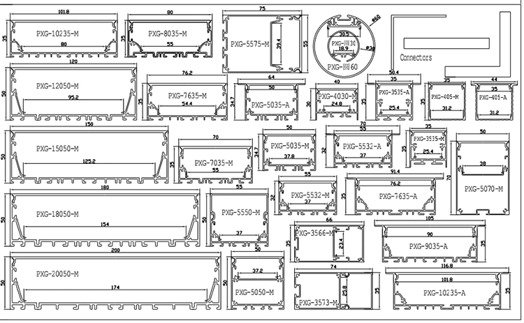 Pxg-2626A Factory Directly Aluminium Profile for LED Aluminum Light Channel