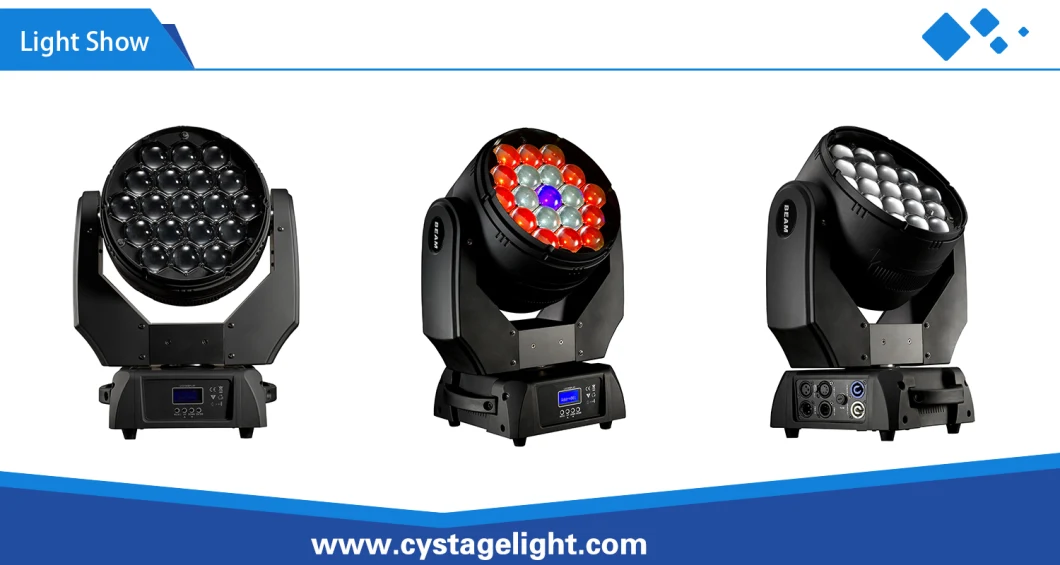 19PCS 15W RGBW 4in1 Osram LED Zoom Wash Moving Head Stage Light