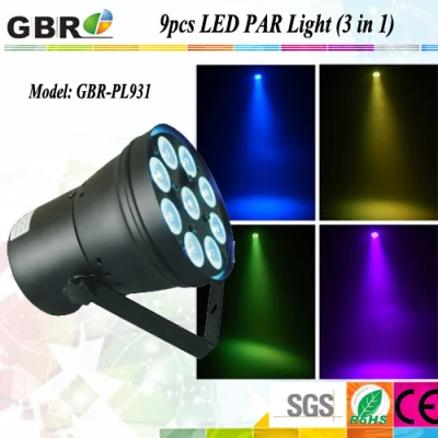 9X3w Stage RGB 3 en 1 LED PAR Arandela / Luz de boda LED PAR Can