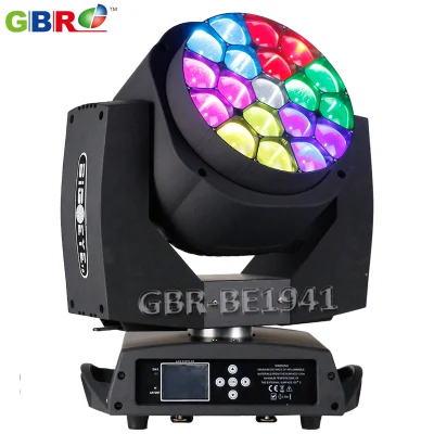 Gbr-Be1941 19X15W RGBW 4 en 1 Zoom LED B-Eye Luz con cabezal móvil